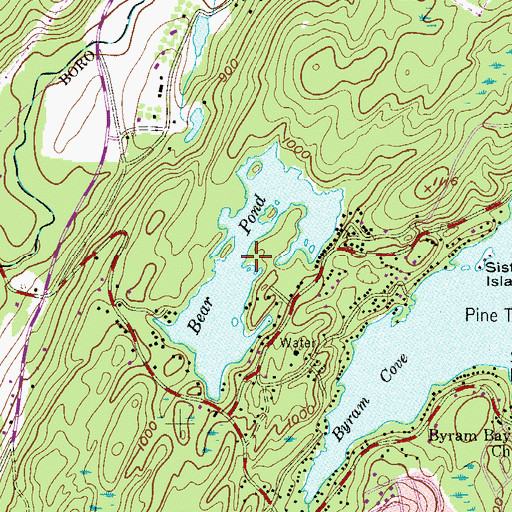 Topographic Map of Bear Pond, NJ