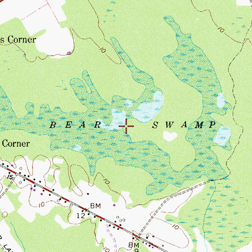 Topographic Map of Bear Swamp, NJ