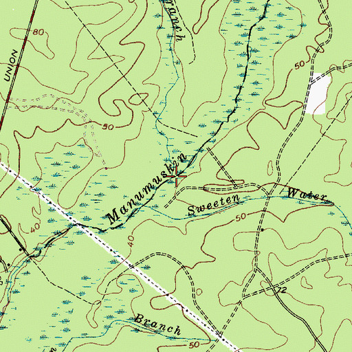 Topographic Map of Bears Head Branch, NJ