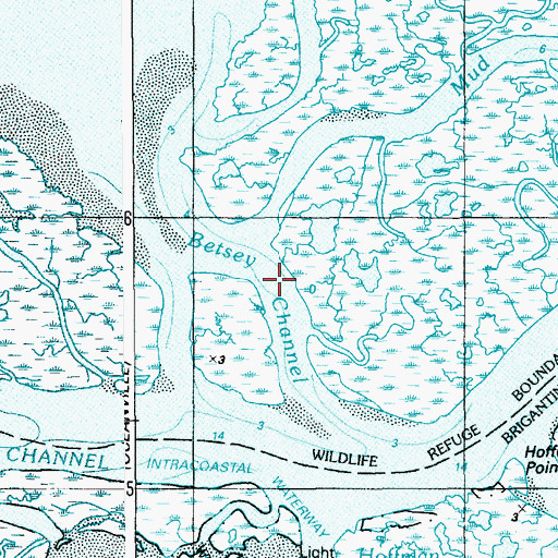 Topographic Map of Betsey Channel, NJ