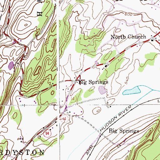 Topographic Map of Big Springs, NJ