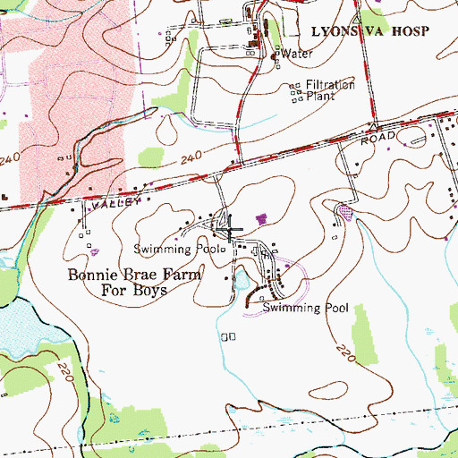 Topographic Map of Bonnie Brae School, NJ