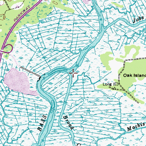 Topographic Map of Broad Creek, NJ