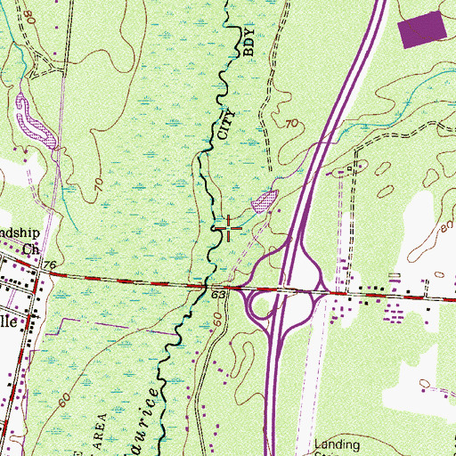 Topographic Map of Burnt Mill Branch, NJ