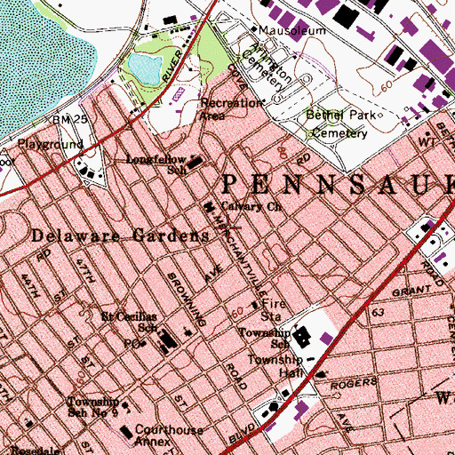 Topographic Map of Calvary Church, NJ
