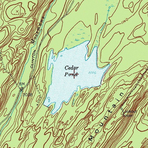 Topographic Map of Cedar Pond, NJ