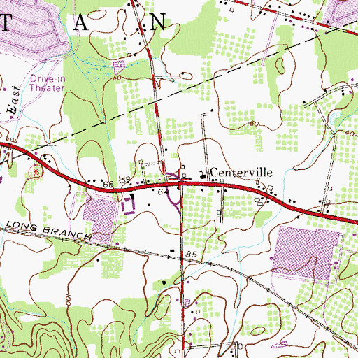 Topographic Map of Centerville, NJ