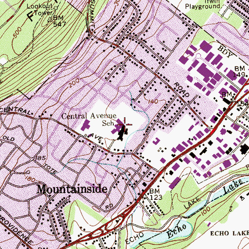 Topographic Map of Deerfield Elementary School, NJ