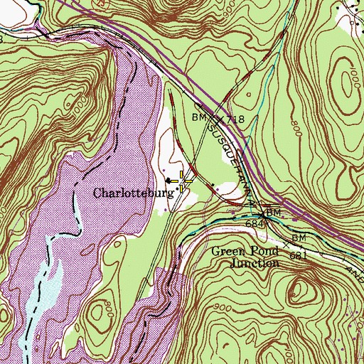 Topographic Map of Charlotteburg, NJ
