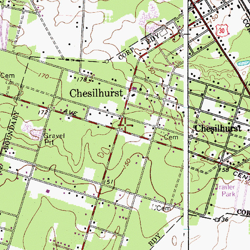 Topographic Map of Chesilhurst, NJ