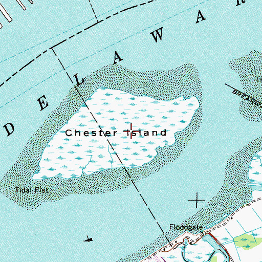 Topographic Map of Chester Island, NJ