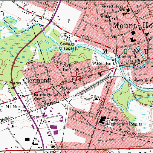 Topographic Map of Clermont, NJ
