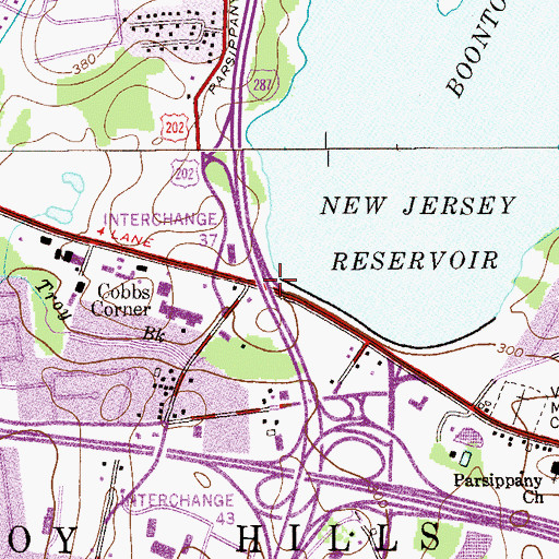 Topographic Map of Cobbs Corner, NJ