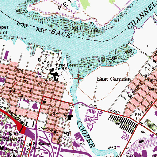 Topographic Map of Cooper River, NJ