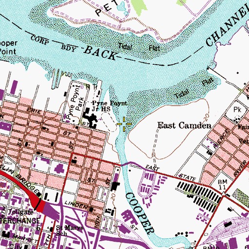 Topographic Map of Cooper River, NJ