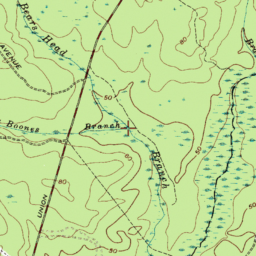 Topographic Map of Cossa Boones Branch, NJ