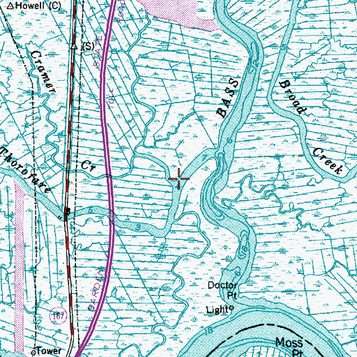 Topographic Map of Cramer Creek, NJ