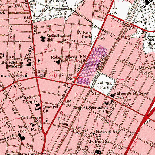 Topographic Map of Crane Square, NJ