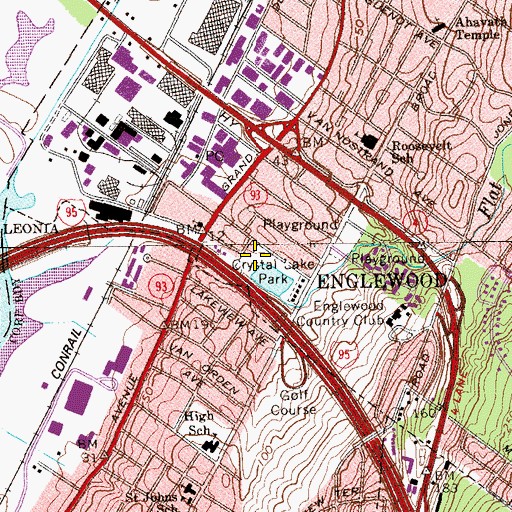 Topographic Map of Crystal Lake Park, NJ