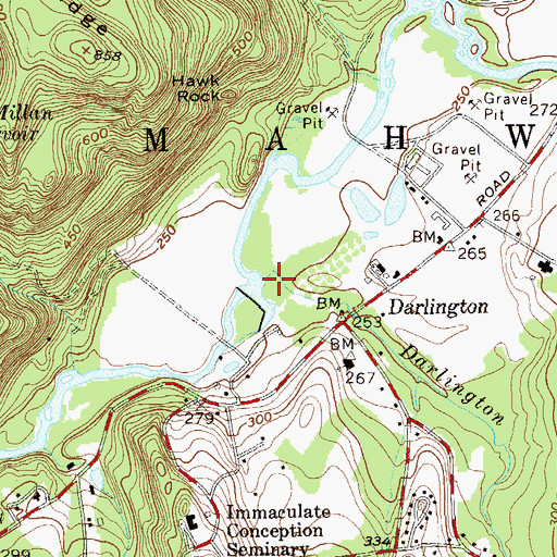 Topographic Map of Darlington Brook, NJ