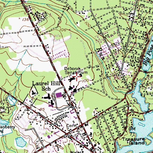 Topographic Map of Deborah Sanatorium, NJ