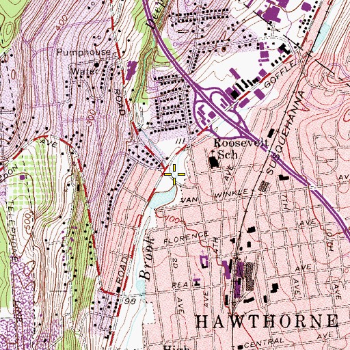 Topographic Map of Deep Brook, NJ