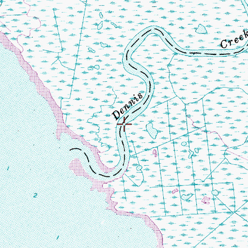 Topographic Map of Dennis Creek, NJ