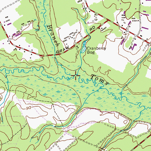 Topographic Map of Dove Mill Branch, NJ