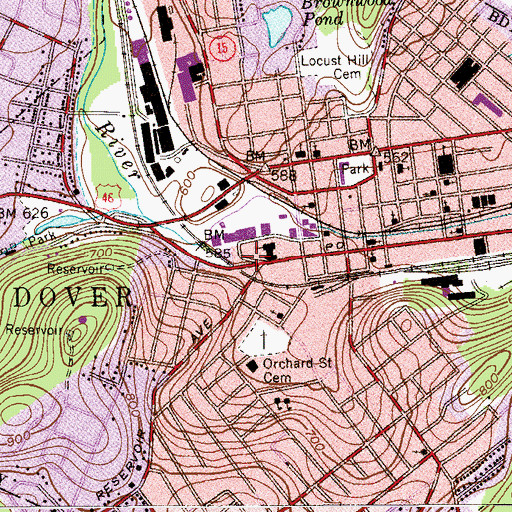 Topographic Map of Dover, NJ