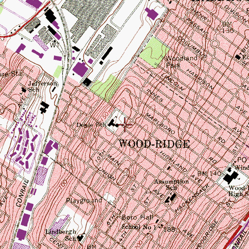 Topographic Map of Catherine E Doyle Elementary School, NJ