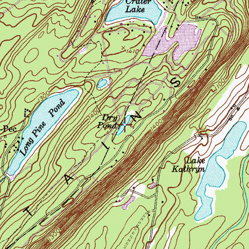Topographic Map of Dry Pond, NJ