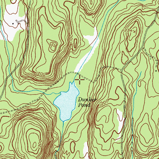 Topographic Map of Dunker Pond, NJ