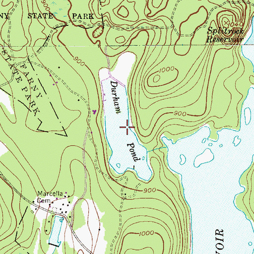 Topographic Map of Durham Pond, NJ