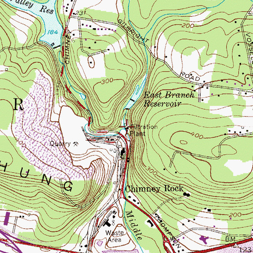 Topographic Map of East Branch Middle Brook, NJ