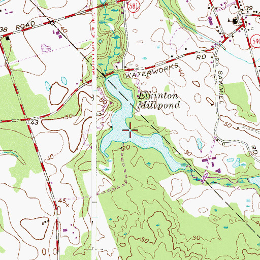 Topographic Map of Elkinton Millpond, NJ
