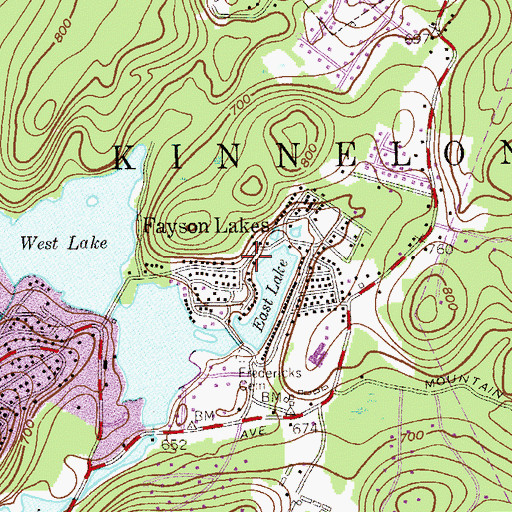 Topographic Map of Fayson Lakes, NJ