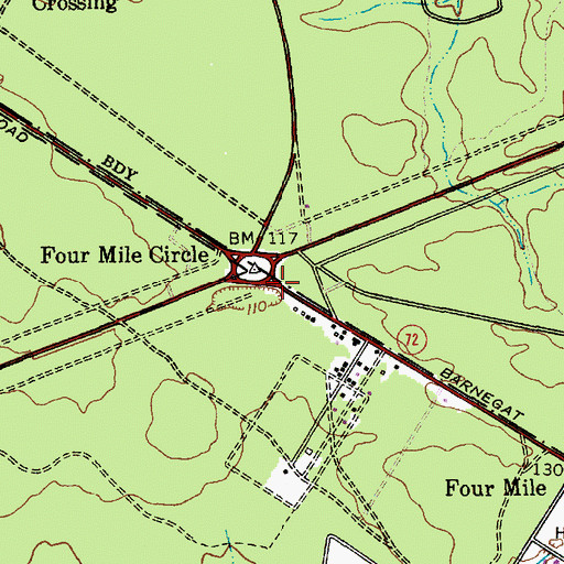 Topographic Map of Four Mile Circle, NJ