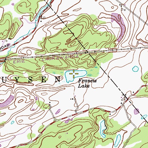Topographic Map of Francis Lake, NJ