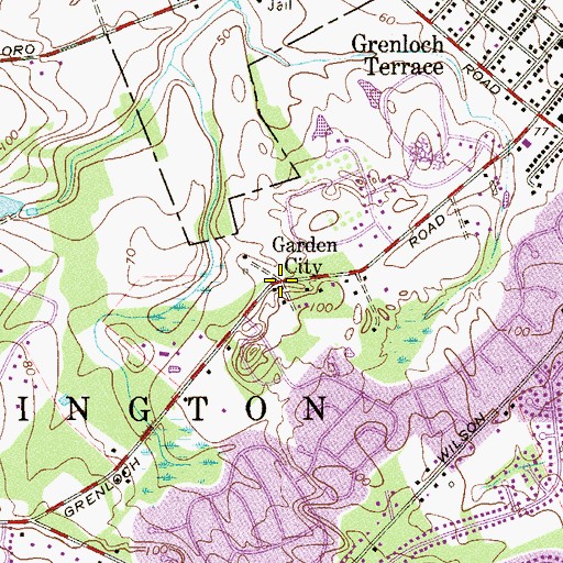 Topographic Map of Garden City, NJ