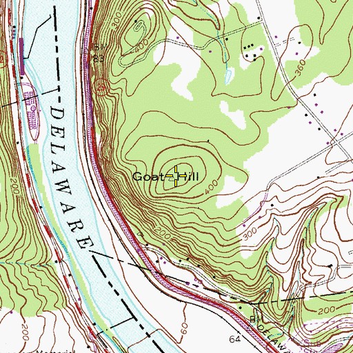 Topographic Map of Goat Hill, NJ