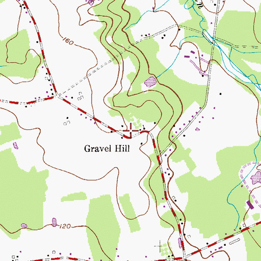 Topographic Map of Gravel Hill, NJ