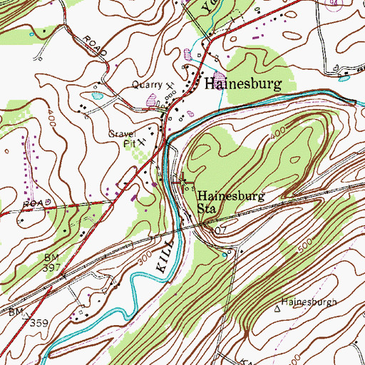 Topographic Map of Hainesburg Station, NJ