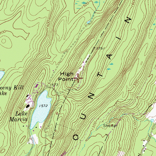 Topographic Map of High Point, NJ