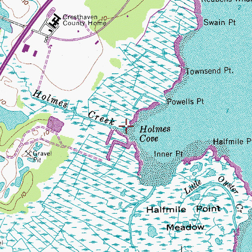 Topographic Map of Holmes Creek, NJ