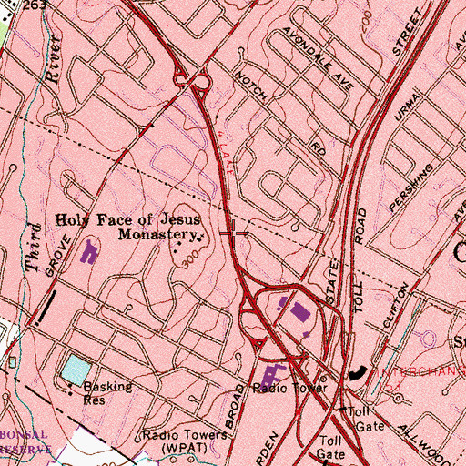 Topographic Map of Holy Face of Jesus Monastery, NJ