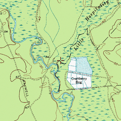 Topographic Map of Hospitality Brook, NJ