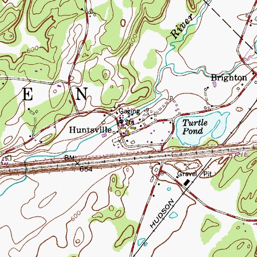 Topographic Map of Huntsville, NJ