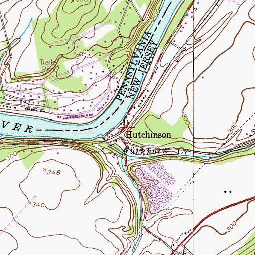 Topographic Map of Hutchinson, NJ
