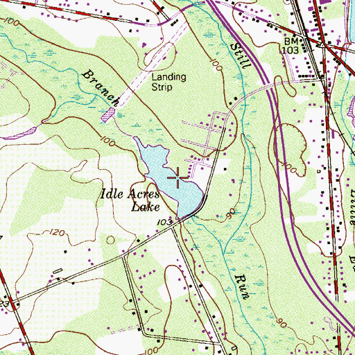 Topographic Map of Idle Acres Lake, NJ