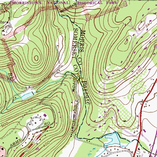 Topographic Map of Indian Grave Brook, NJ